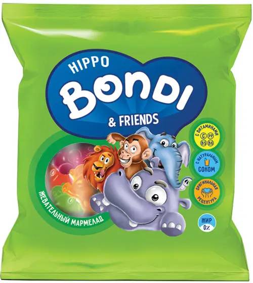 Мармелад жевательный «HIPPO BONDI & FRIENDS»,с соком ягод и фруктов, 30 г