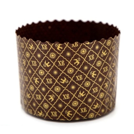 Форма бумажная для кулича на 150 гр ХВ золото  d70x85 мм