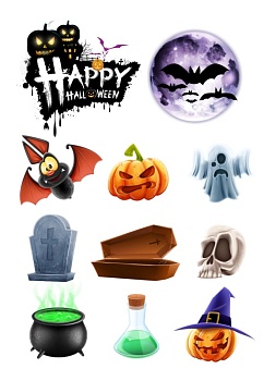 Хэллоуин №7, картинка на сахарной бумаге