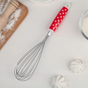 Венчик кулинарный Полька, 28,5×6,5×6 см, цвет МИКС