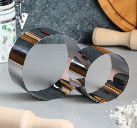 Набор форм для бенто-тортов, высота 5 см, диаметры колец: 10 см, 8 см