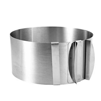 Форма раздвижная с регулировкой размера Круг 16-30 см + 2 зажима, высота 10 см, металл 0,5 мм