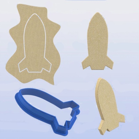 Вырубка для печенья и пряников "Ракета" размер 9 см