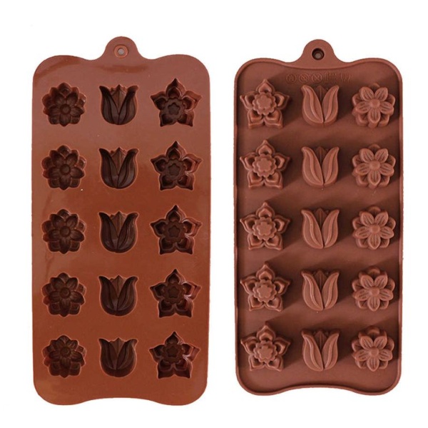 Форма для льда и шоколада Весенний букет, 22×10,5 см, 15 ячеек