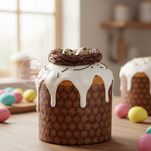 Форма бумажная для кулича на 60 гр СТАНДАРТ d60xh45 мм