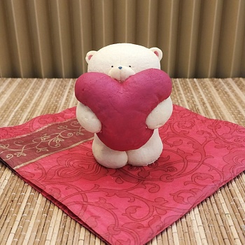 Молд силиконовый " Мишка пухлик" с сердцем