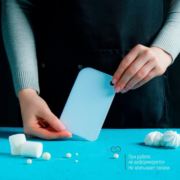 Шпатель кондитерский прямой, пластик, 19,5*12,5 см