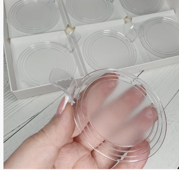 Подложка для пирожного пластиковая прозрачная КРУГ 7,5 см (Сольерка)