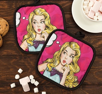 Подарочный набор  Этель LoveLife «Красотка» ,  прихватки 17х17 см - 2 шт