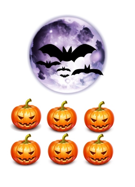 Хэллоуин тыквы №3, картинка на сахарной бумаге