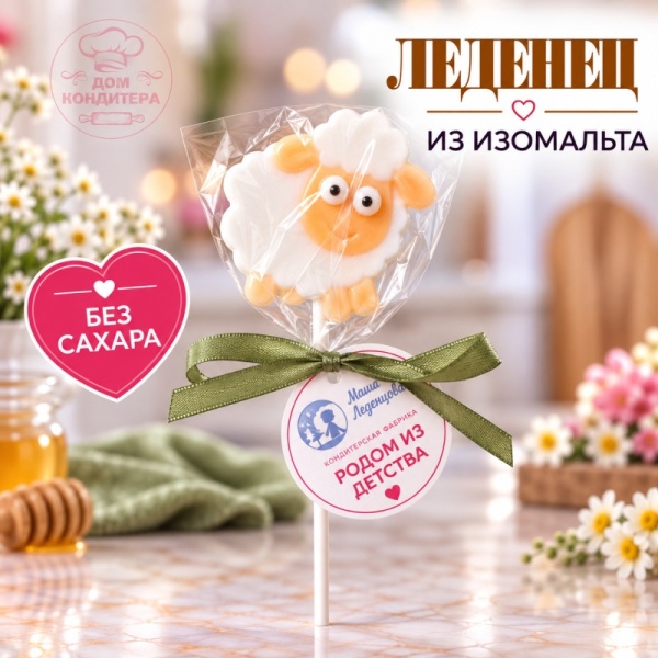 Леденец из изомальта "Барашек", 5 см