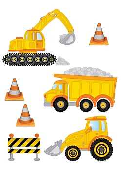 Строительная техника №7, картинка на сахарной бумаге