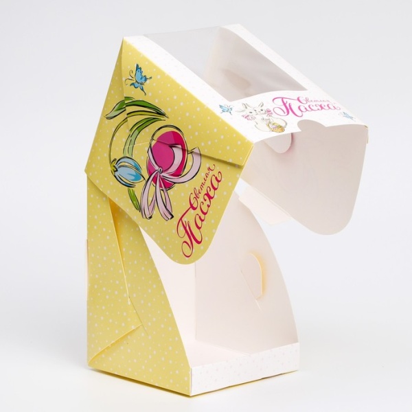 Коробка для кулича и шоколадной фигурки "Светлой Пасхи", 12,5 х 9,5 х 9,5 см