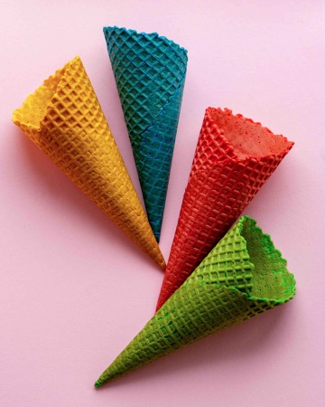 Рожок вафельный 15 см естественный край ЦВЕТНОЙ АССОРТИ, 5 шт