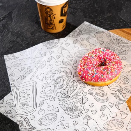 Бумага парафинированая "Завтрак", в листах, 0,20 х 0,30 м, набор 10 шт