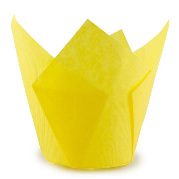 Капсула бумажная ТЮЛЬПАН d50*80 мм, желтый, 1 шт