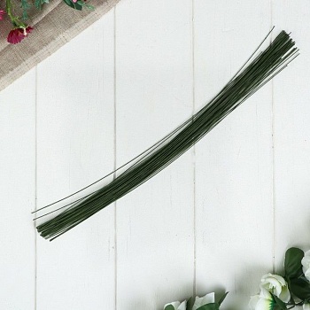 Проволока флористическая №24 (зеленая) 10 шт