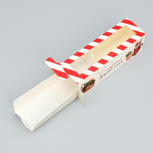 Коробка для макарон «Сладкого Нового года», 180*55*55 мм