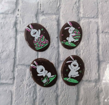 Декор шоколадный темный "Пасхальный кролик"микс, 4,5 см, 1 шт