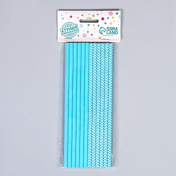 Трубочки для коктейля «Ассорти», набор 12 шт., цвет голубой
