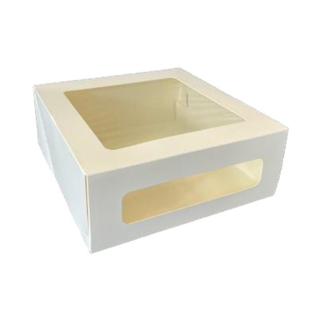 Коробка для торта и чизкейка Cake WW, 220*220*100 мм, белая