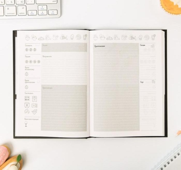 Ежедневник для записи рецептов Eat cook LOVE А5, 80 листов