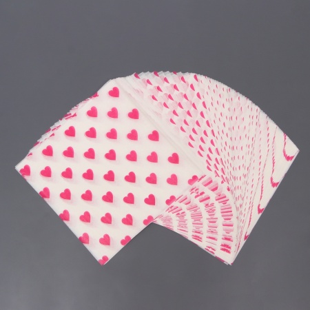 Бумага силиконизированная «Сердце», в листах, 18*18 см, набор 10 шт