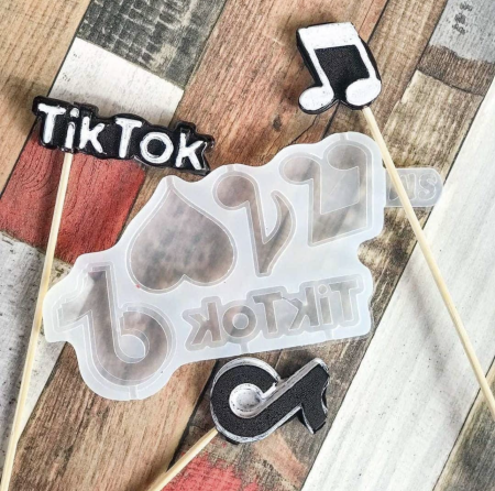 Силиконовая форма для леденцов "ТикТок", 16*7 см