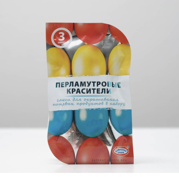 Красители пищевые перламутровые для яиц, 3 цвета, микс