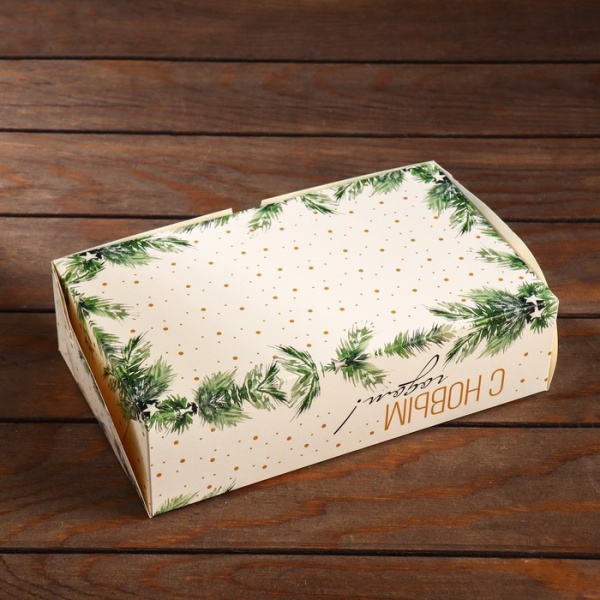 Коробка для зефира "Елочные игрушки" с окном 250*150*70 мм