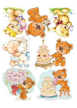 Мишка №5, картинка на сахарной бумаге