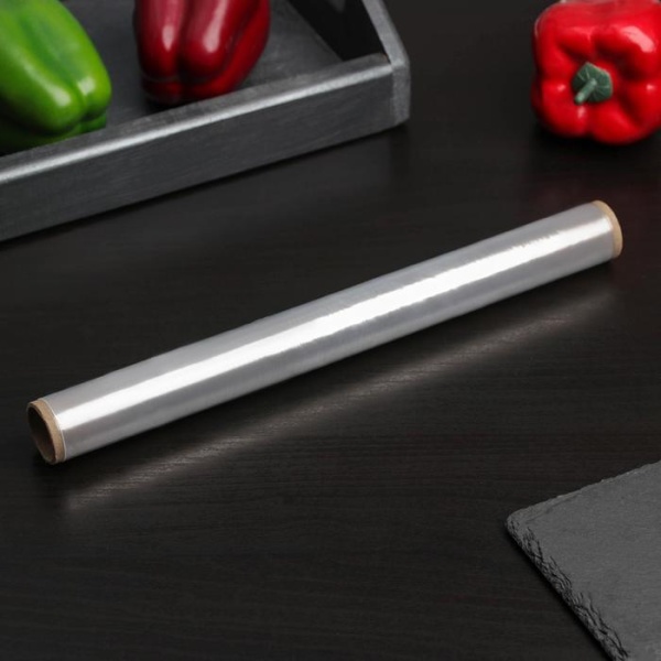 Пленка пищевая  «Доляна», 30 см × 20 м, 8 мкм, цвет белый