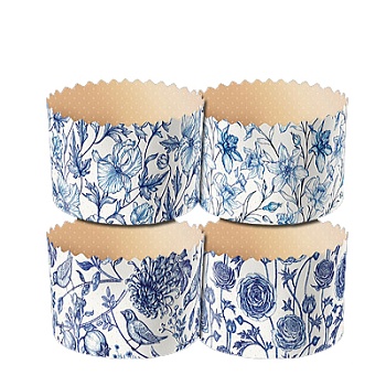 Форма бумажная для кулича на 100 гр Фарфор, d70*60 мм