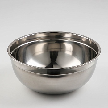 Миска, 3 литра, 23,2×10 см, внутренний d=22,5, толщина 0,5 мм, сталь 201