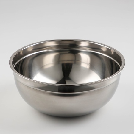 Миска, 1,8 литра, 19,5×8,5 см, внутренний d=18,5, толщина 0,5 мм, сталь 201