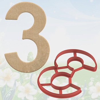 Форма вырубка для торта Цифра 3, размер 25