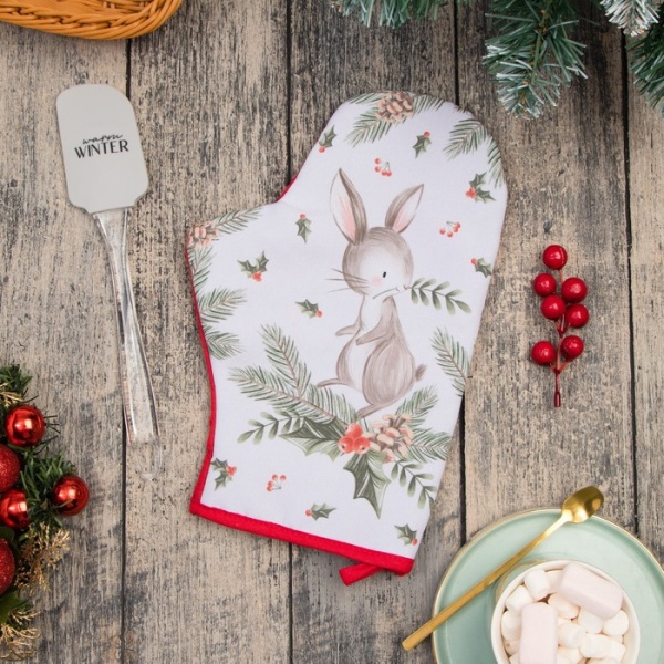 Набор подарочный Доляна Warm winter: варежка-прихватка, лопатка силиконовая