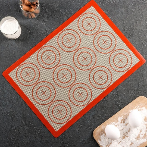 Коврик армированный для макаронс силиконовый «Плюс», 42×29,5 см