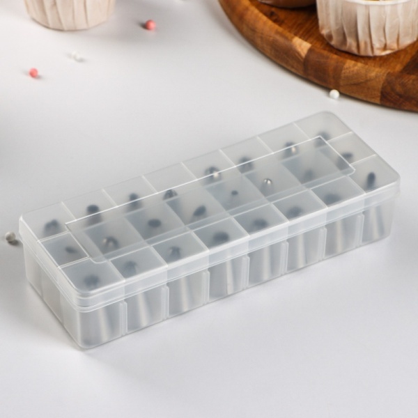 Набор насадок кондитерских, d=1,5 см, 24 шт, в кейсе