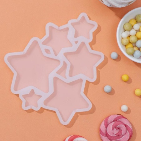 Силиконовая форма для леденцов «Звезды 6 в 1»
