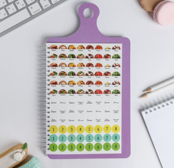 Кулинарная книга для записей на картонной доске, с наклейками, 60 листов Cook book woof