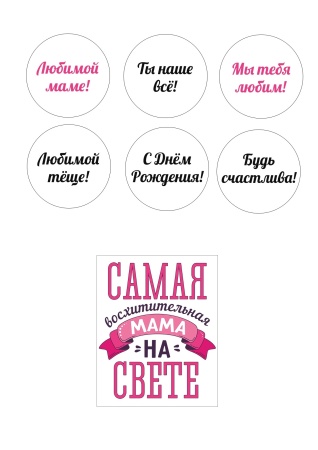 Маме №3, картинка на сахарной бумаге