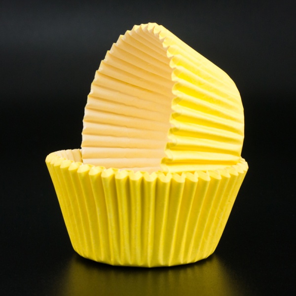 Капсула бумажная для капкейков (тонкая) 50x35 мм, желтая, 1 шт