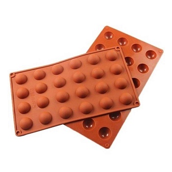 Форма силиконовая Полусфера d 2,8 см, 24 ячейки