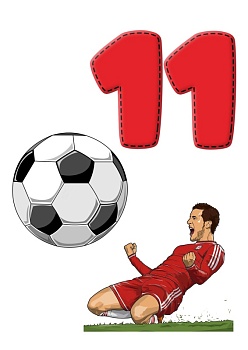 Футбол 11 лет №1, картинка на сахарной бумаге