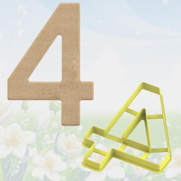 Форма вырубка для торта Цифра 4, размер 25