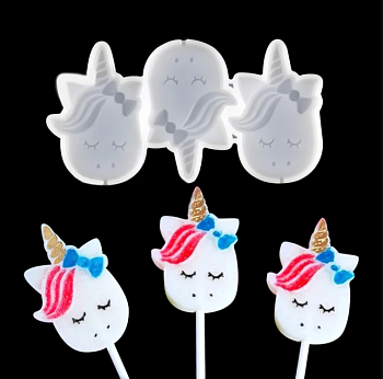 Силиконовая форма для леденцов "Единорожки"