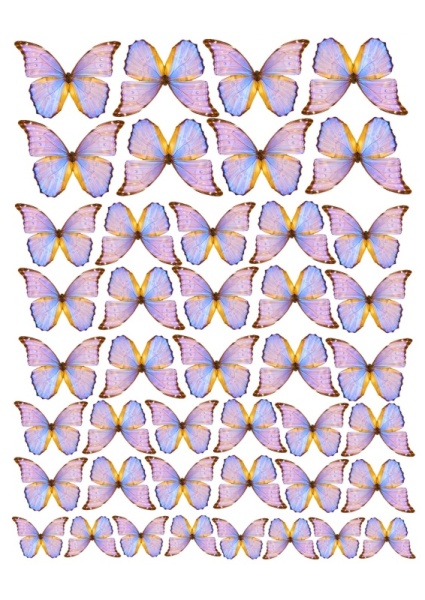Бабочки фиолетовые №4, картинка на сахарной бумаге