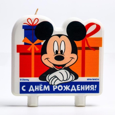 Свеча в торт "С Днем Рождения", Микки Маус