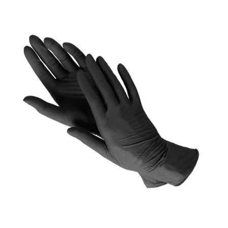 Перчатки одноразовые нитриловые неопудренные, цвет Черный, 1 пара, размер S
